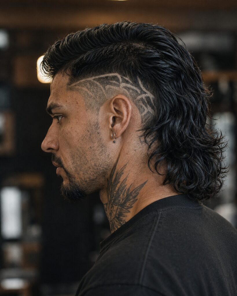 hair tattoo mullet haircut