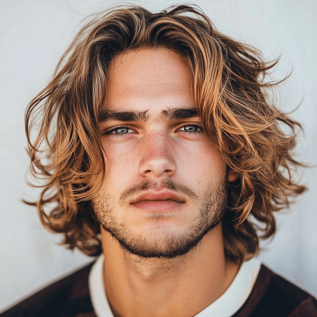long and messy surfer hair
