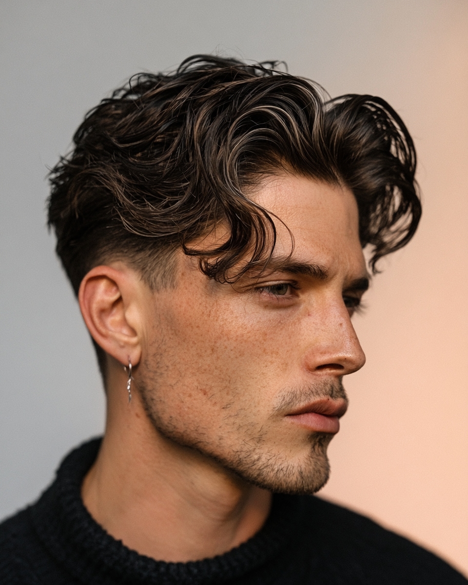 wavy curtain flow hairstyle