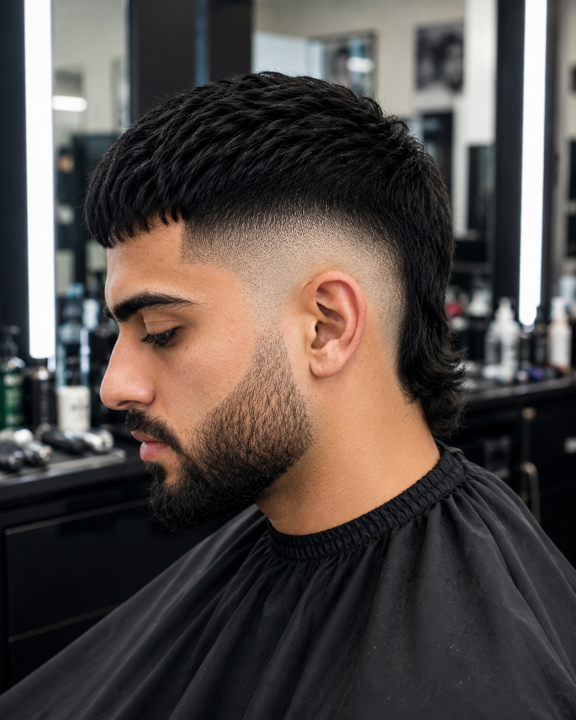 skin fade modern mullet haircut