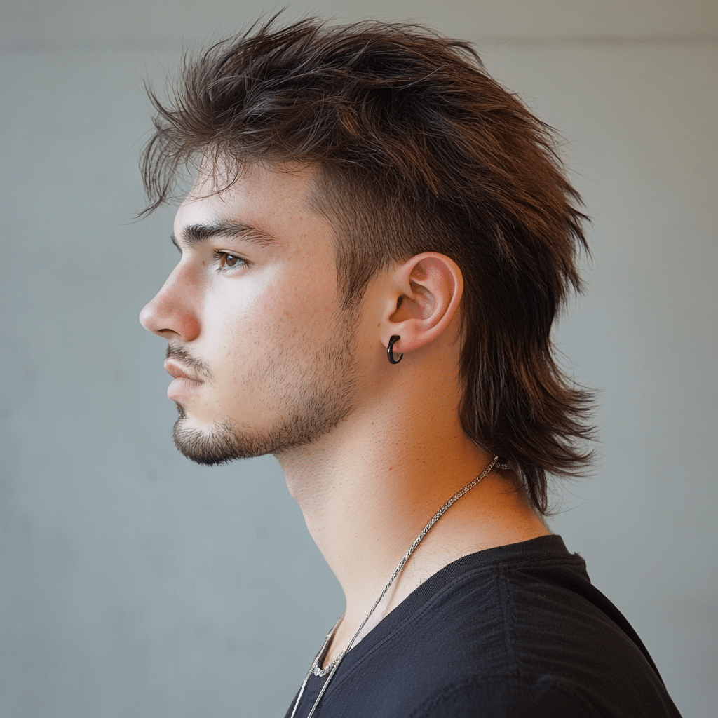 modern mullet with thin hair