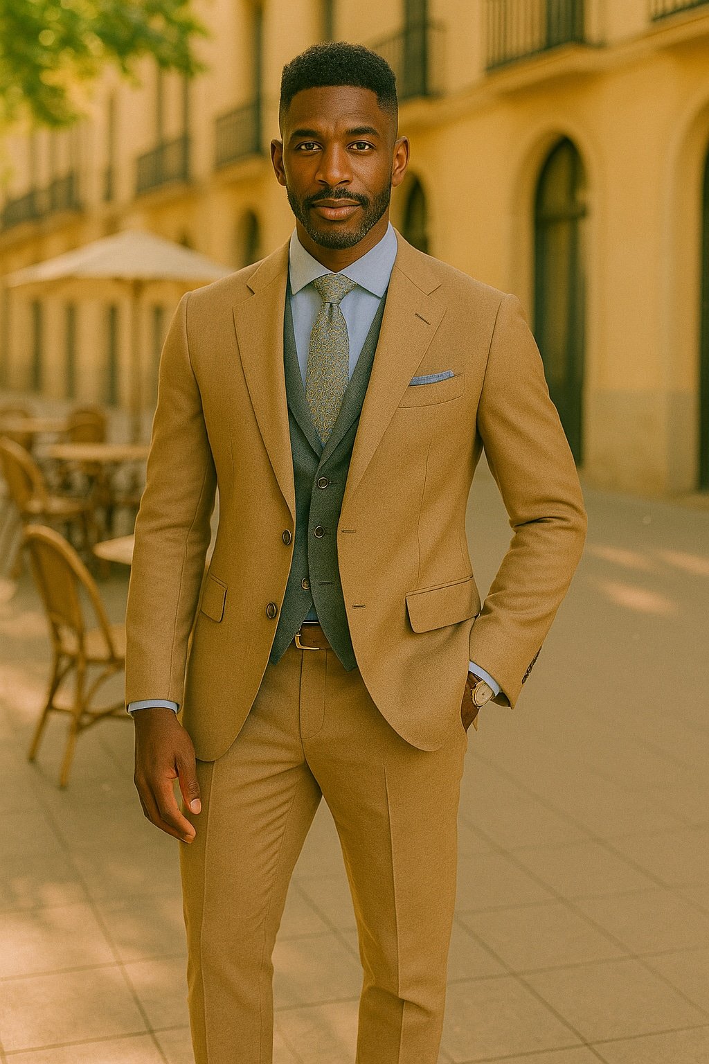 a black mature man with a winter suit outfit