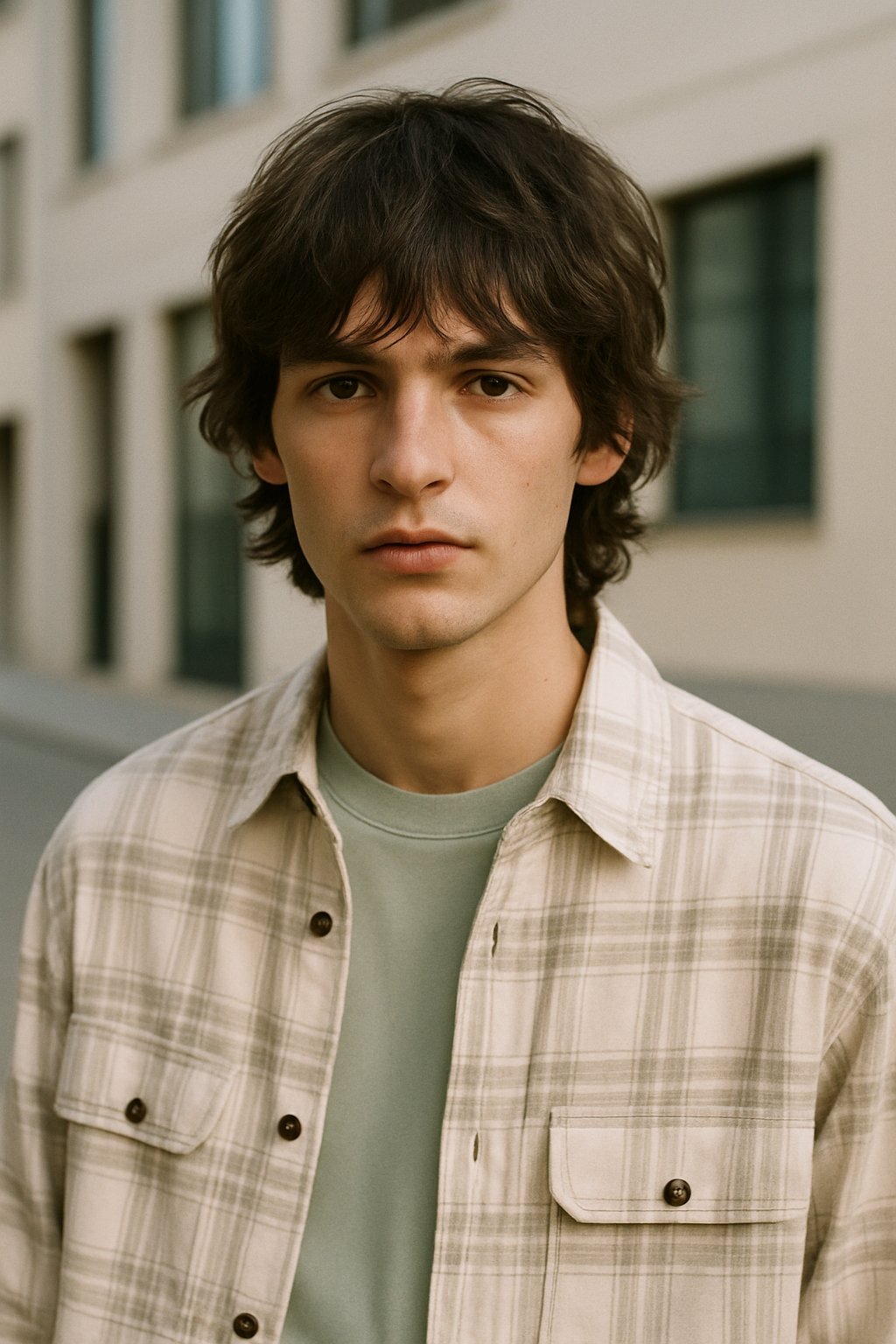 skater with a shag haircut