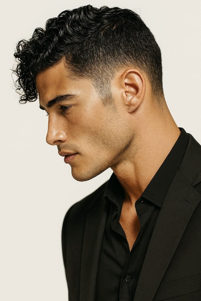 latino male with a side parted textured crop