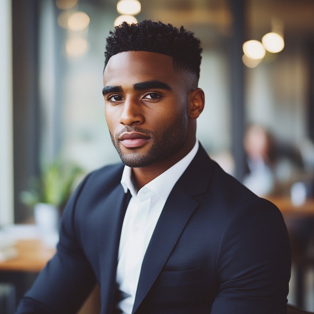 black hair fade for men