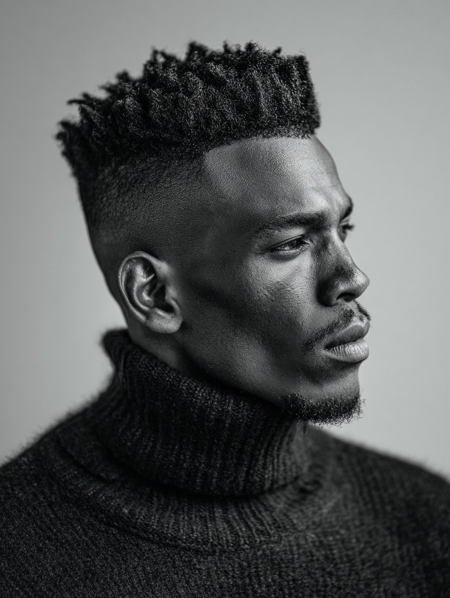 black male high top fade