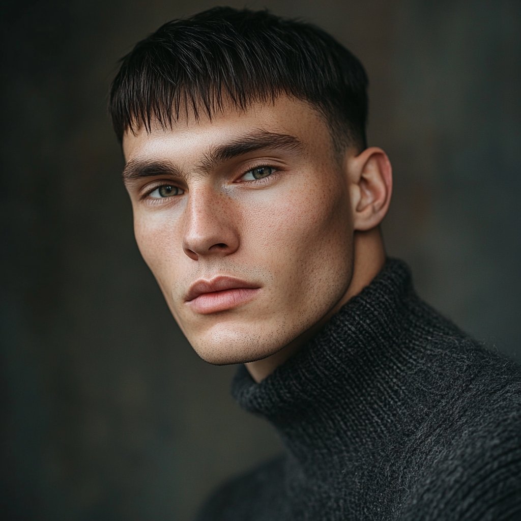 french crop classic cut with straight hair