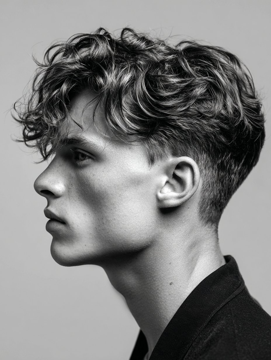 undercut haircut with wavy hair