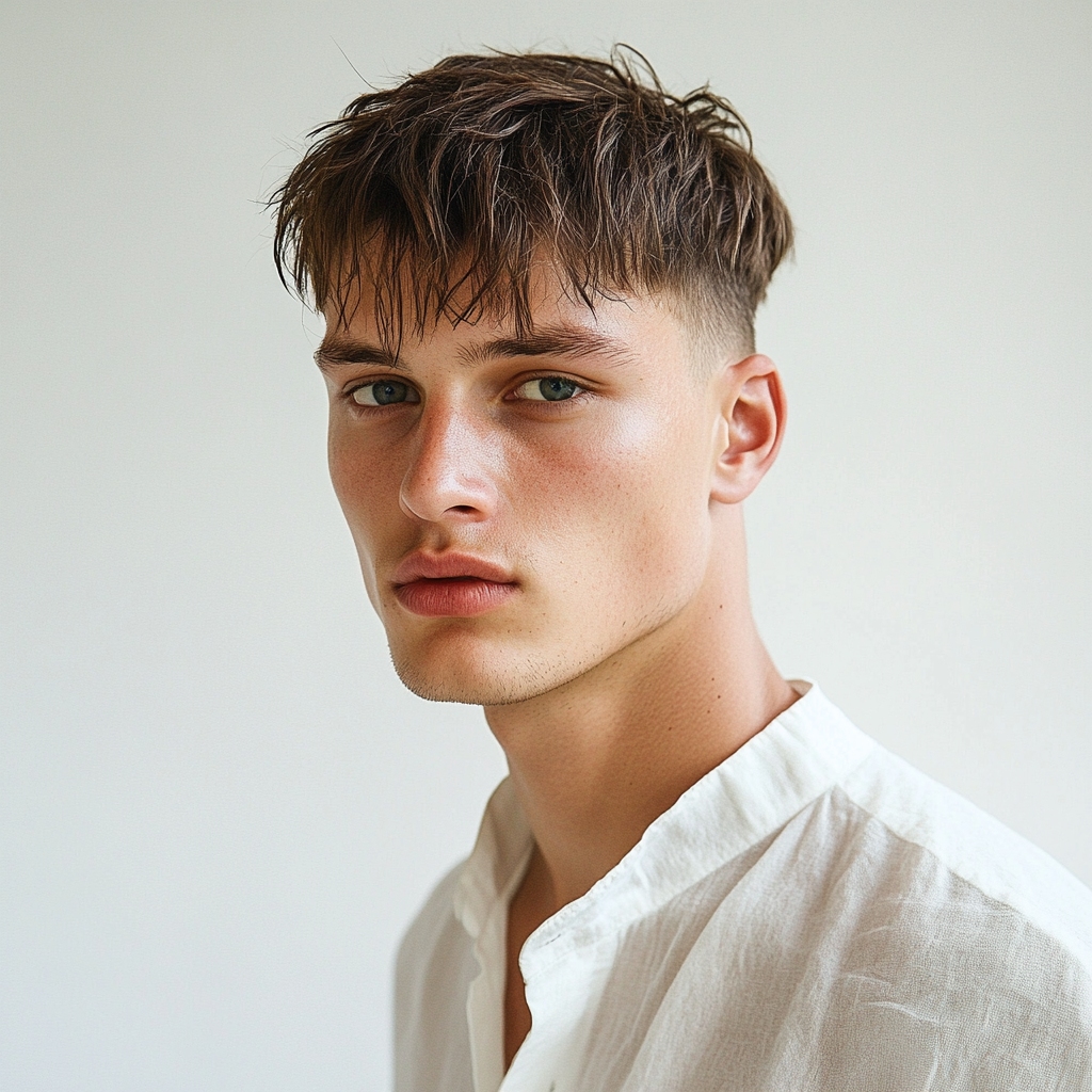 haircut ideas for men with straight hair - textured crop. 