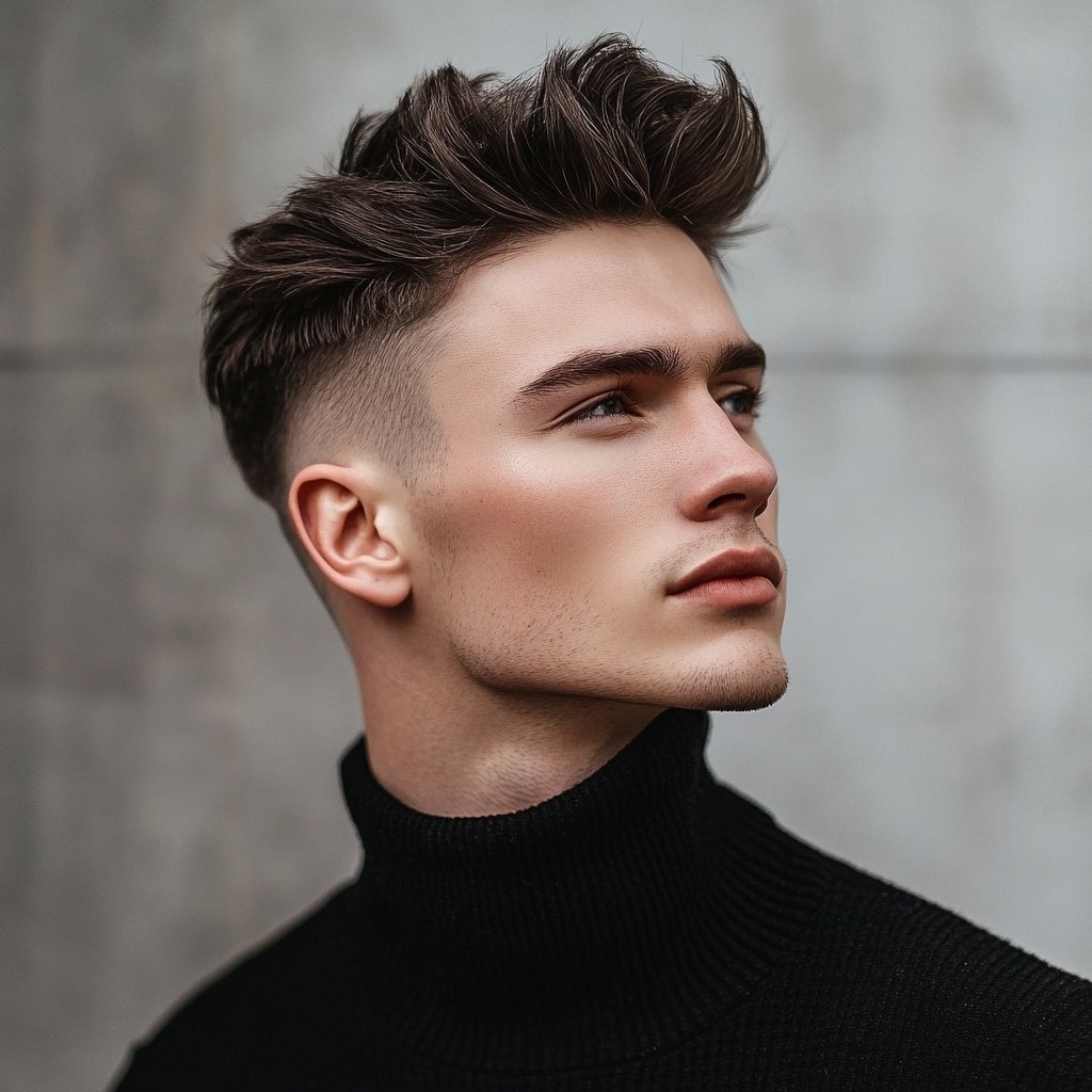 messy undercut quiff hairstyle