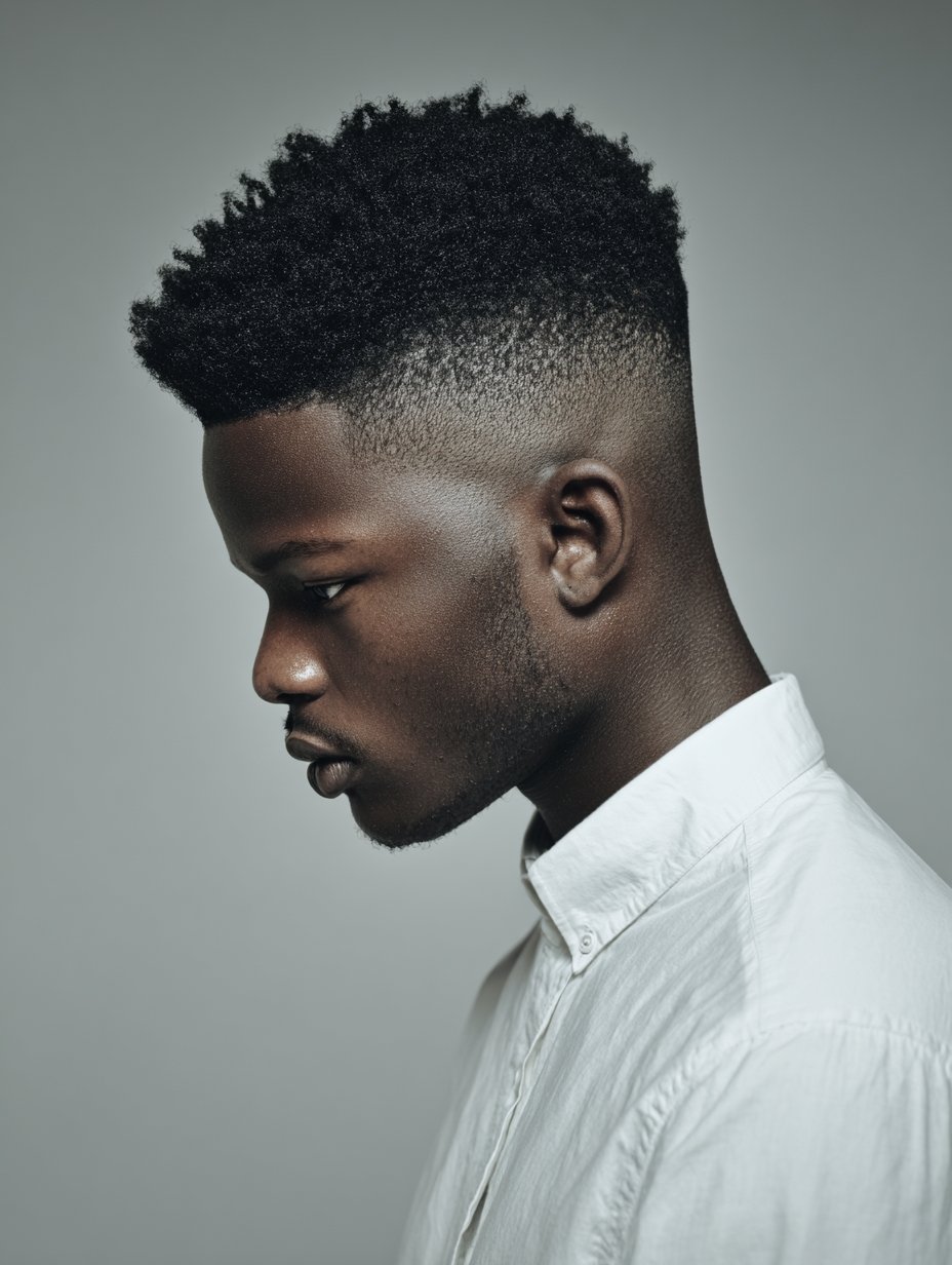 Short Afro with Fade