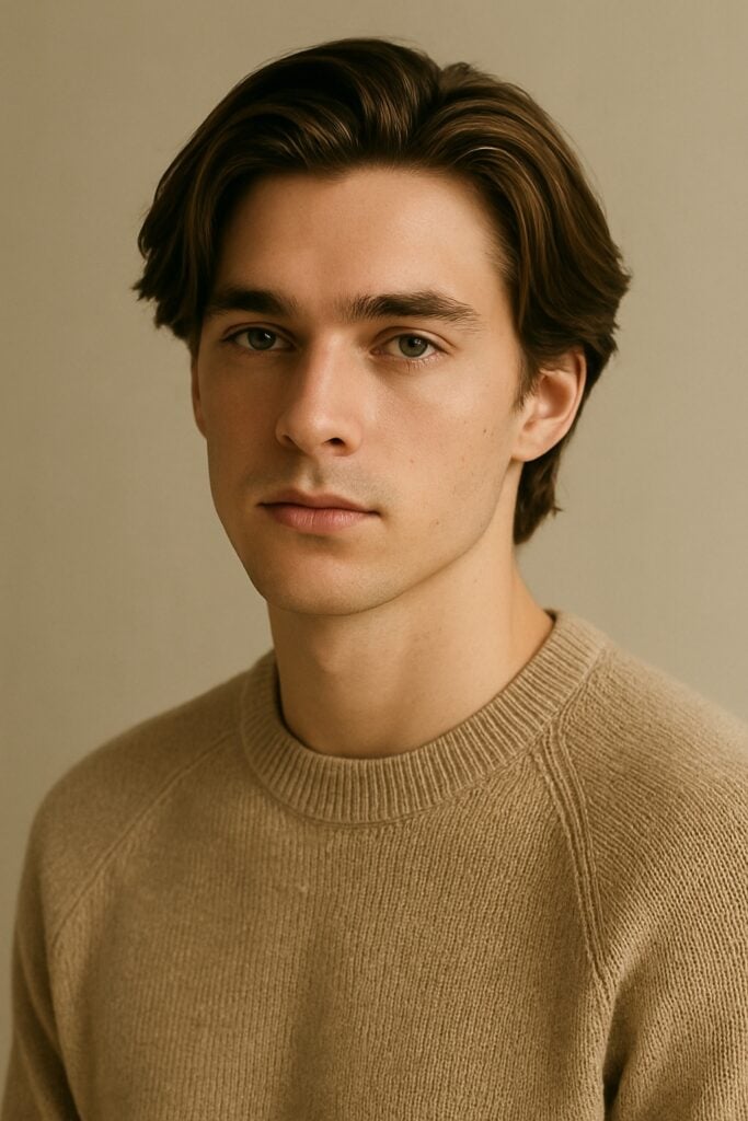 a young guy with a bro flow haircut