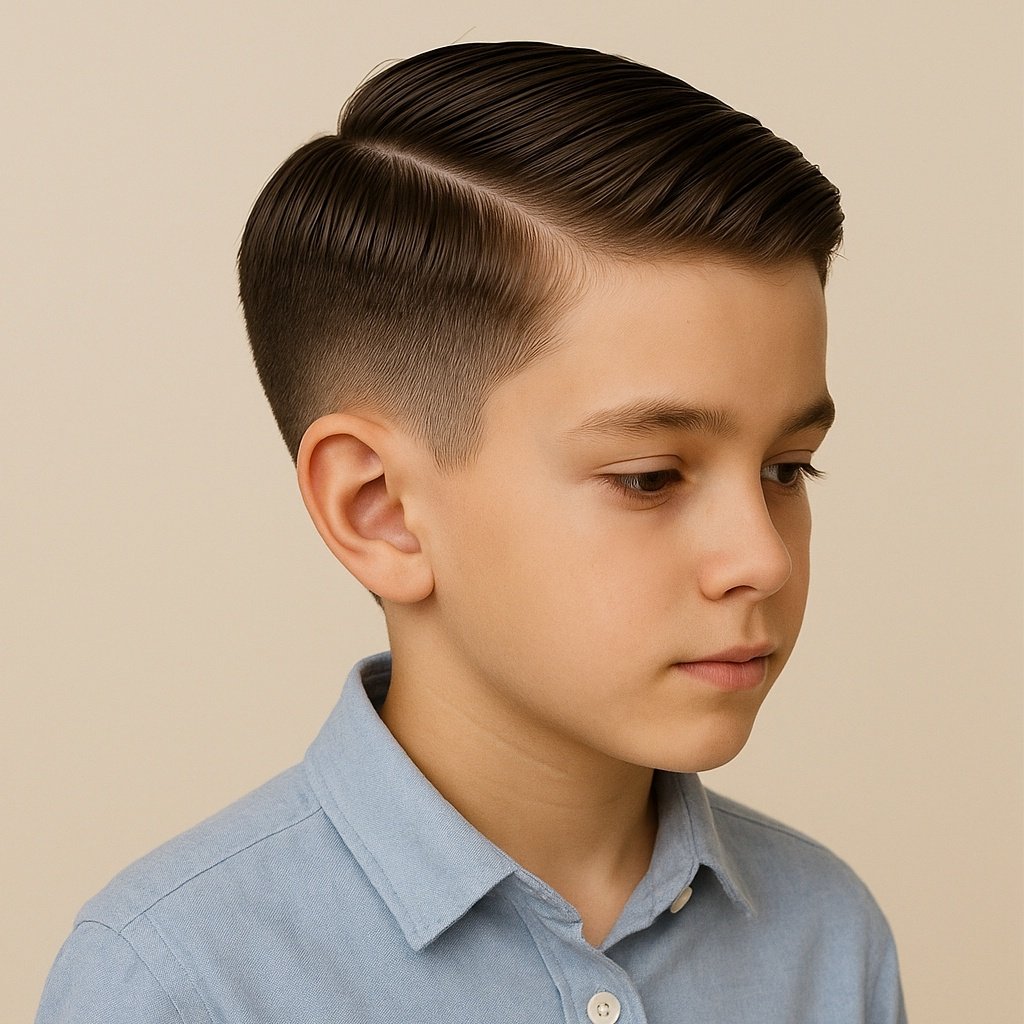 boys fade with side part