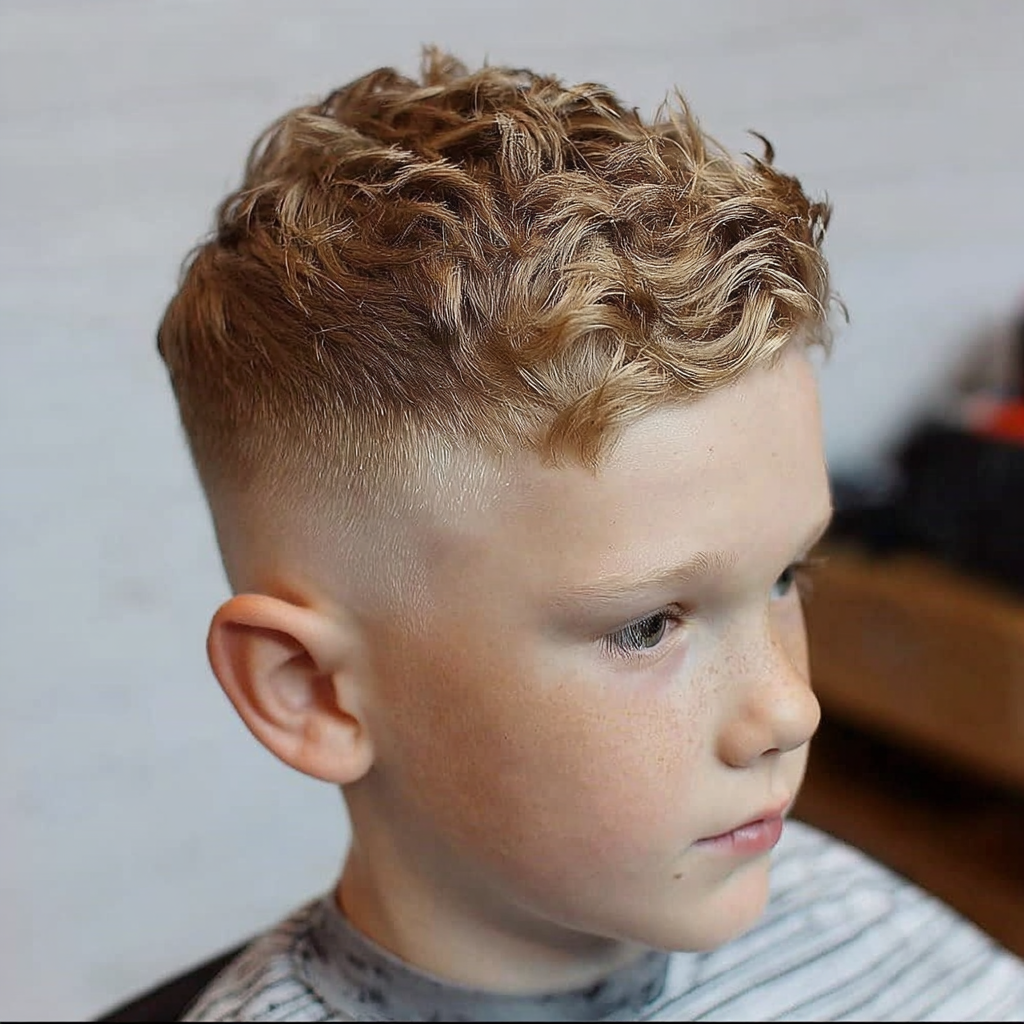 boys high fade haircut with textured crop