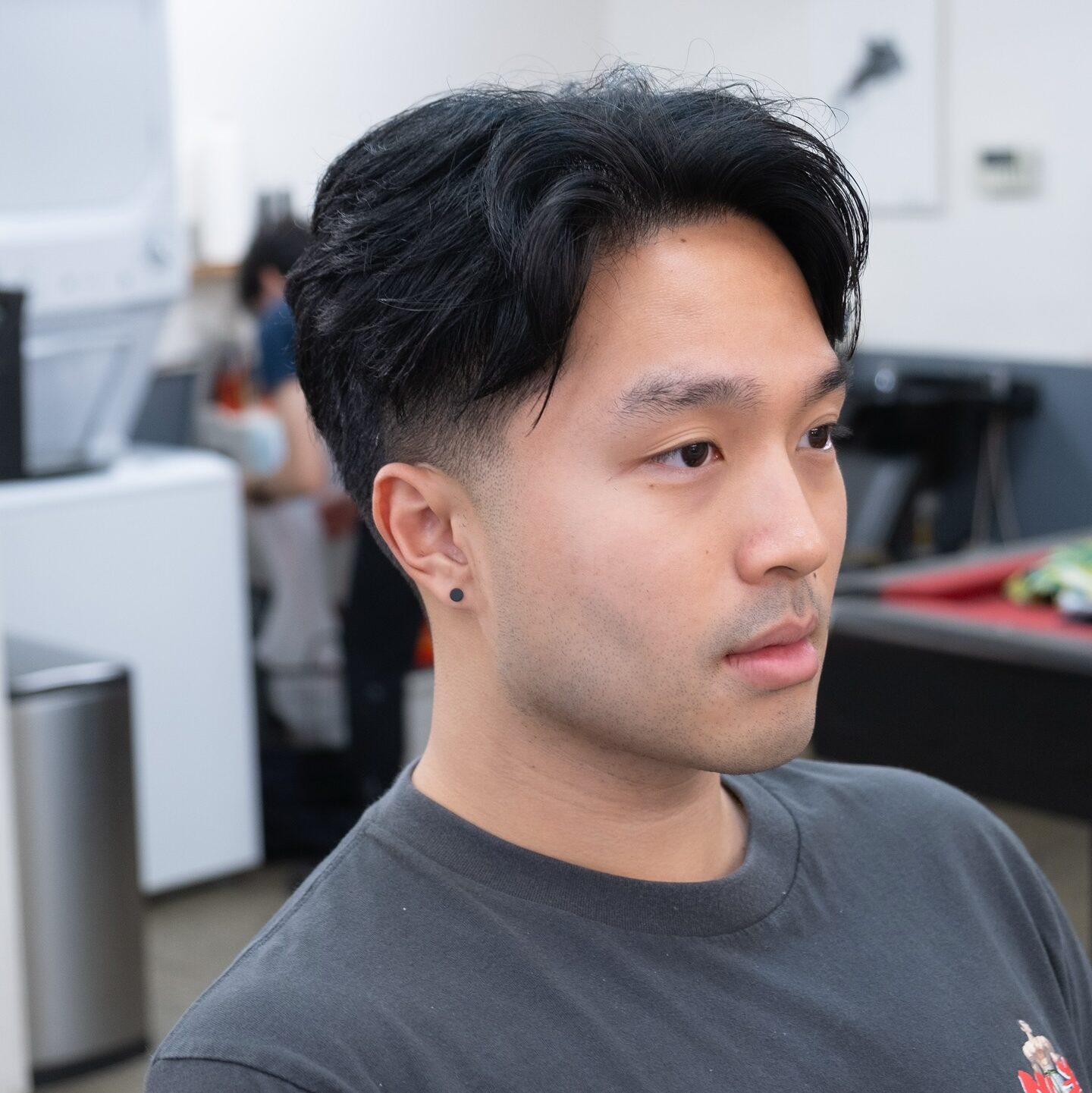 mens layered two block hair