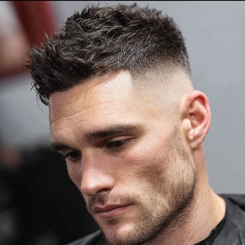 short quiff and fade haircut