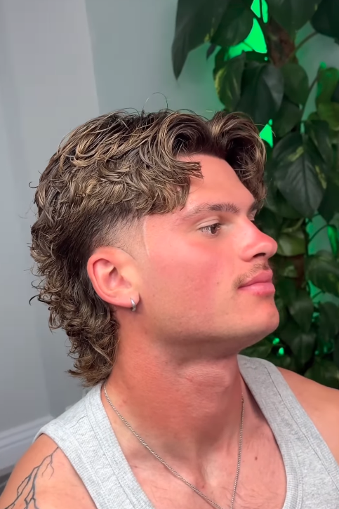 middle part modern mullet haircut