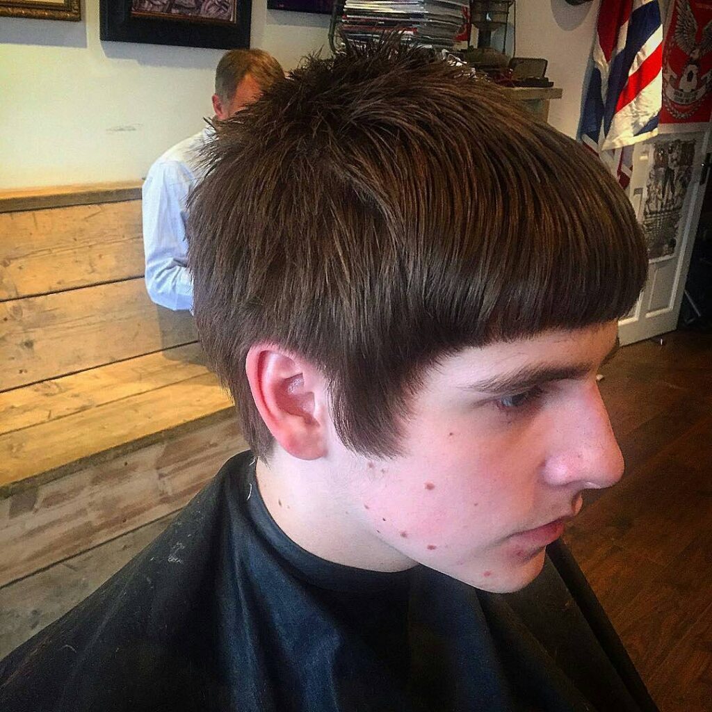 sharp retro 1960s hairstyle