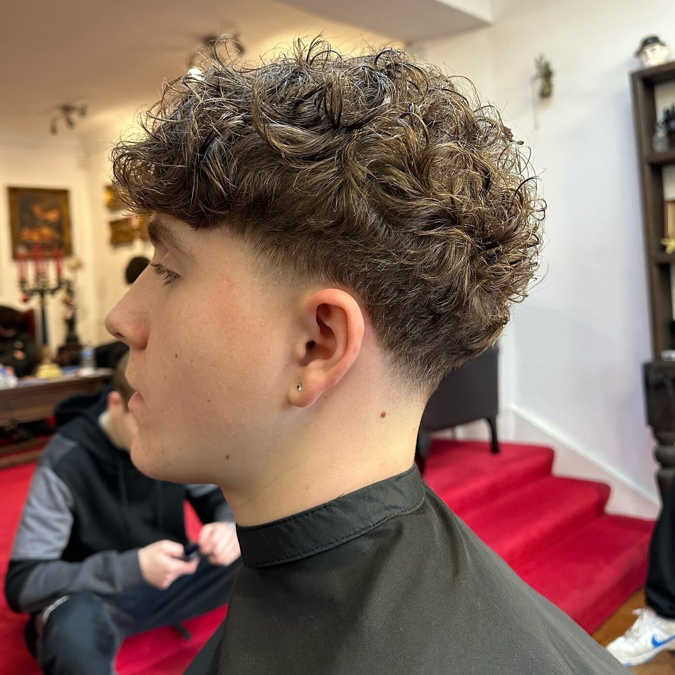 taper fade with curly hair