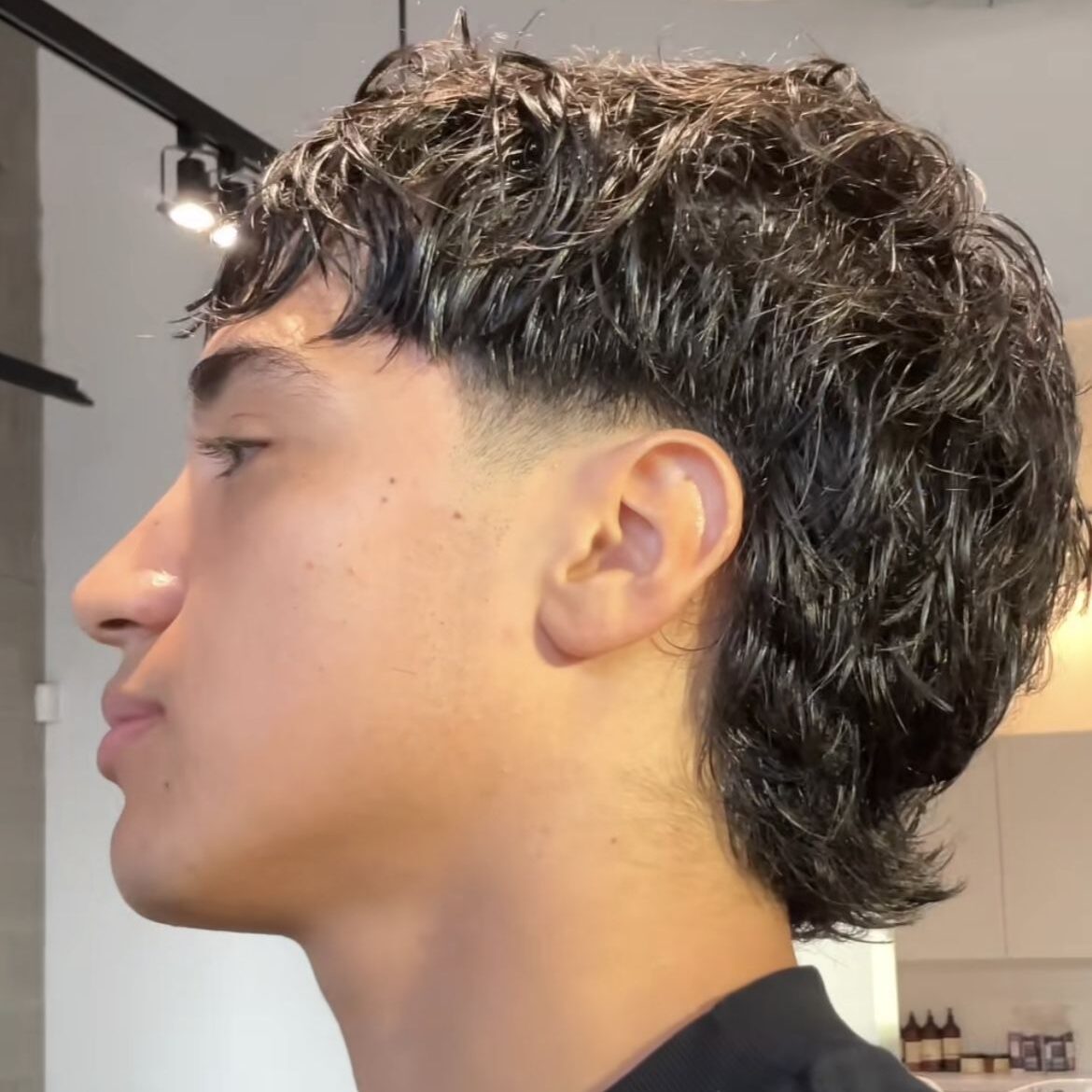 long hair with low taper