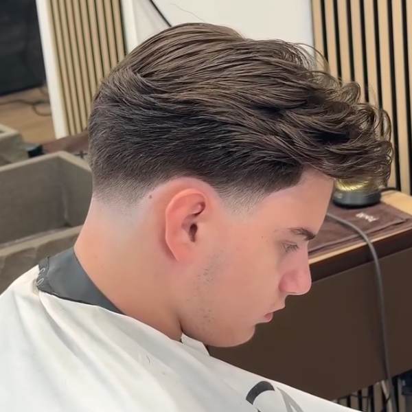 brush back low taper fade