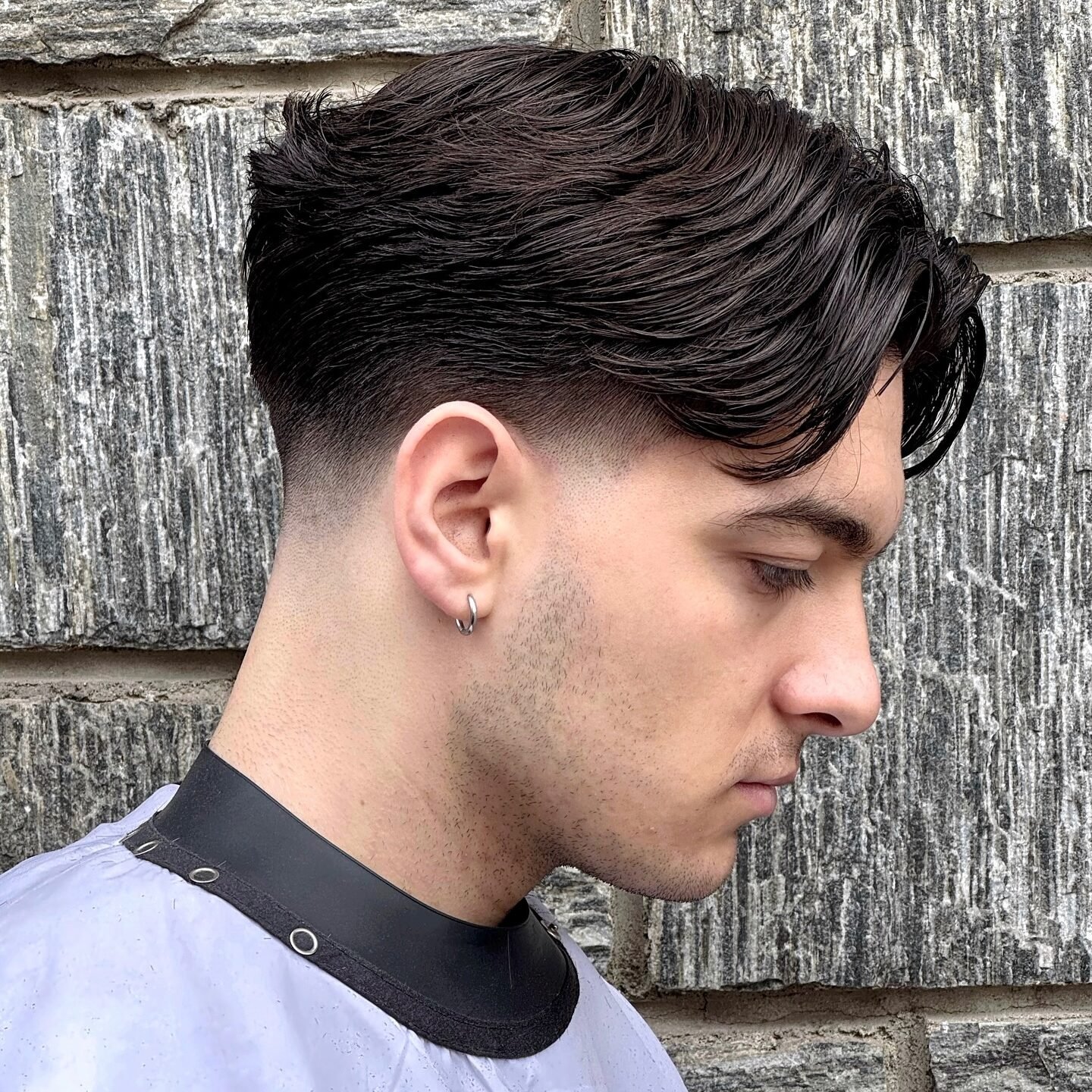low taper fade with curtains - men's haircuts