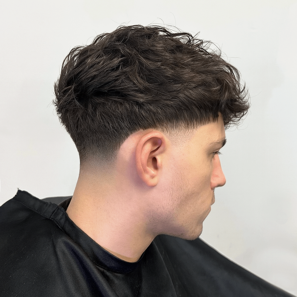 modern low taper fade fluffy hair