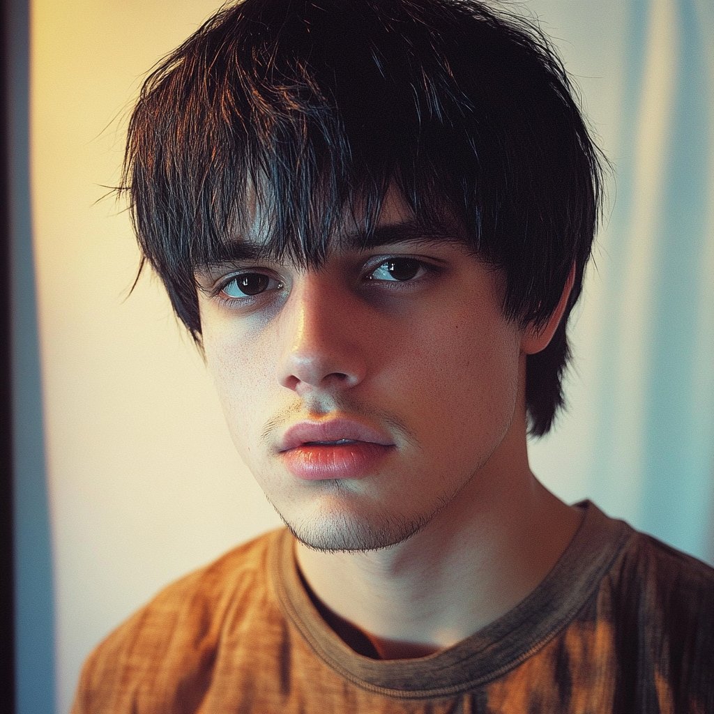 90s inspired choppy bowl cut
