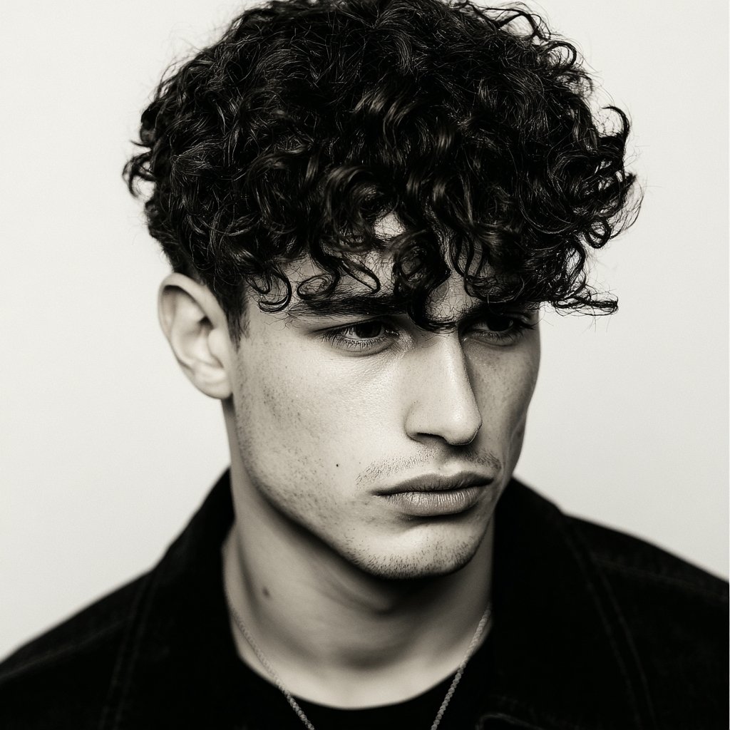 a guy with a curly fringe