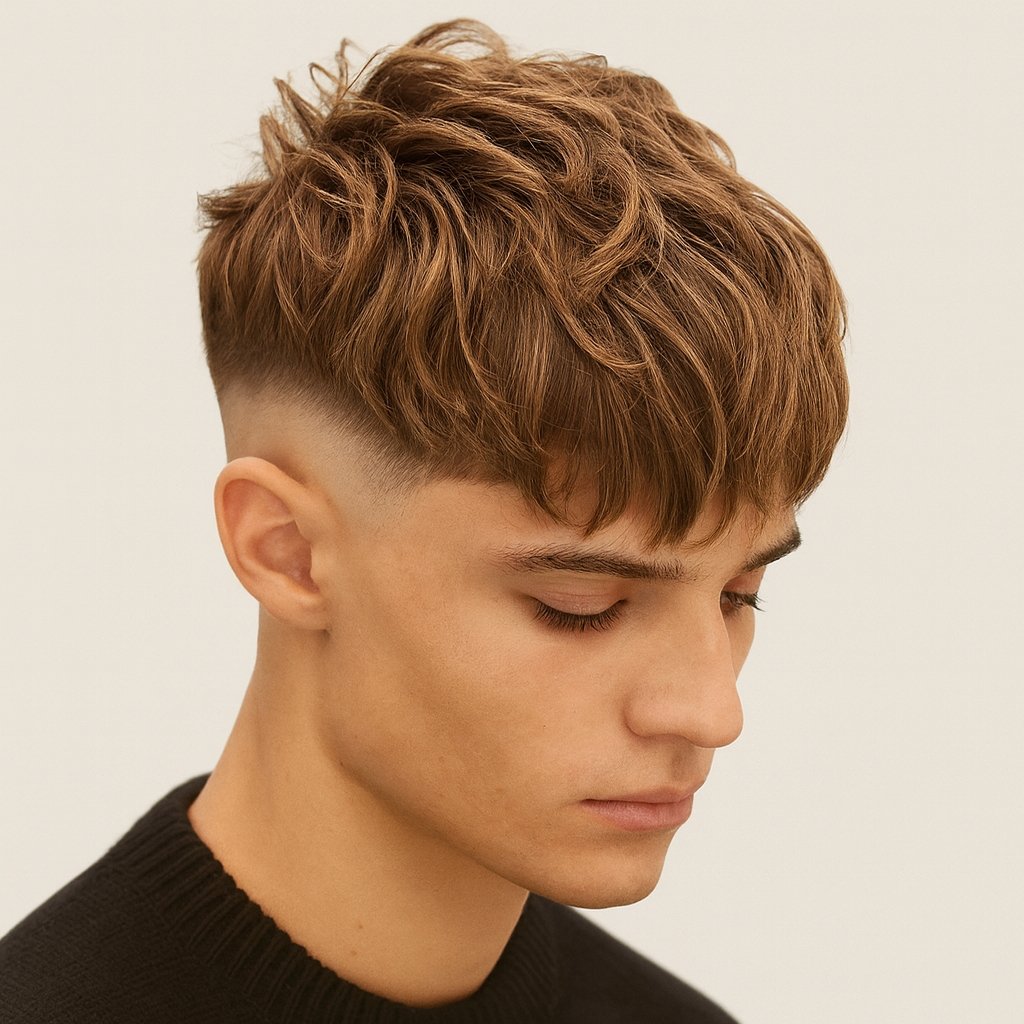a boy with a textured crop hairstyle