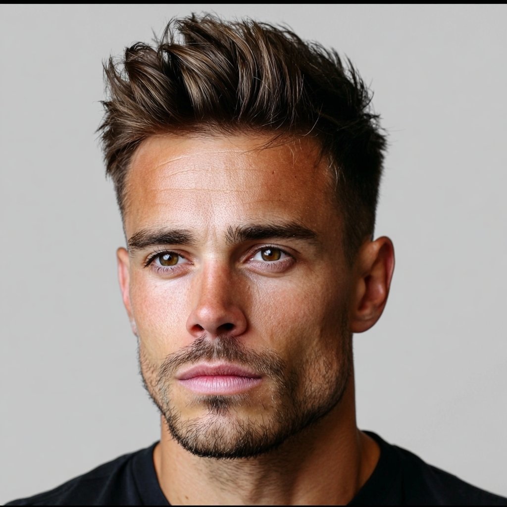 a guy with a quiff hairstyle