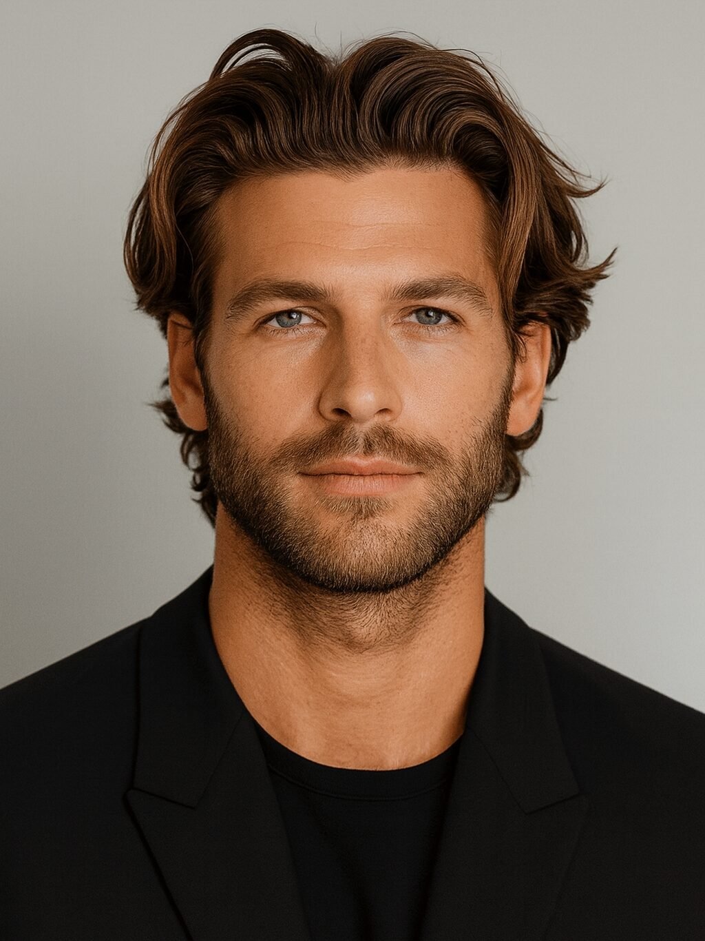 a man with a bro flow hair cut