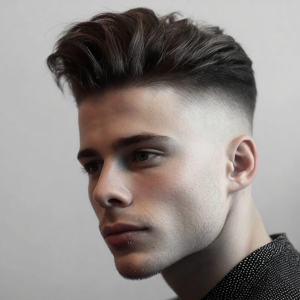 a guy with a quiff undercut hairstyle