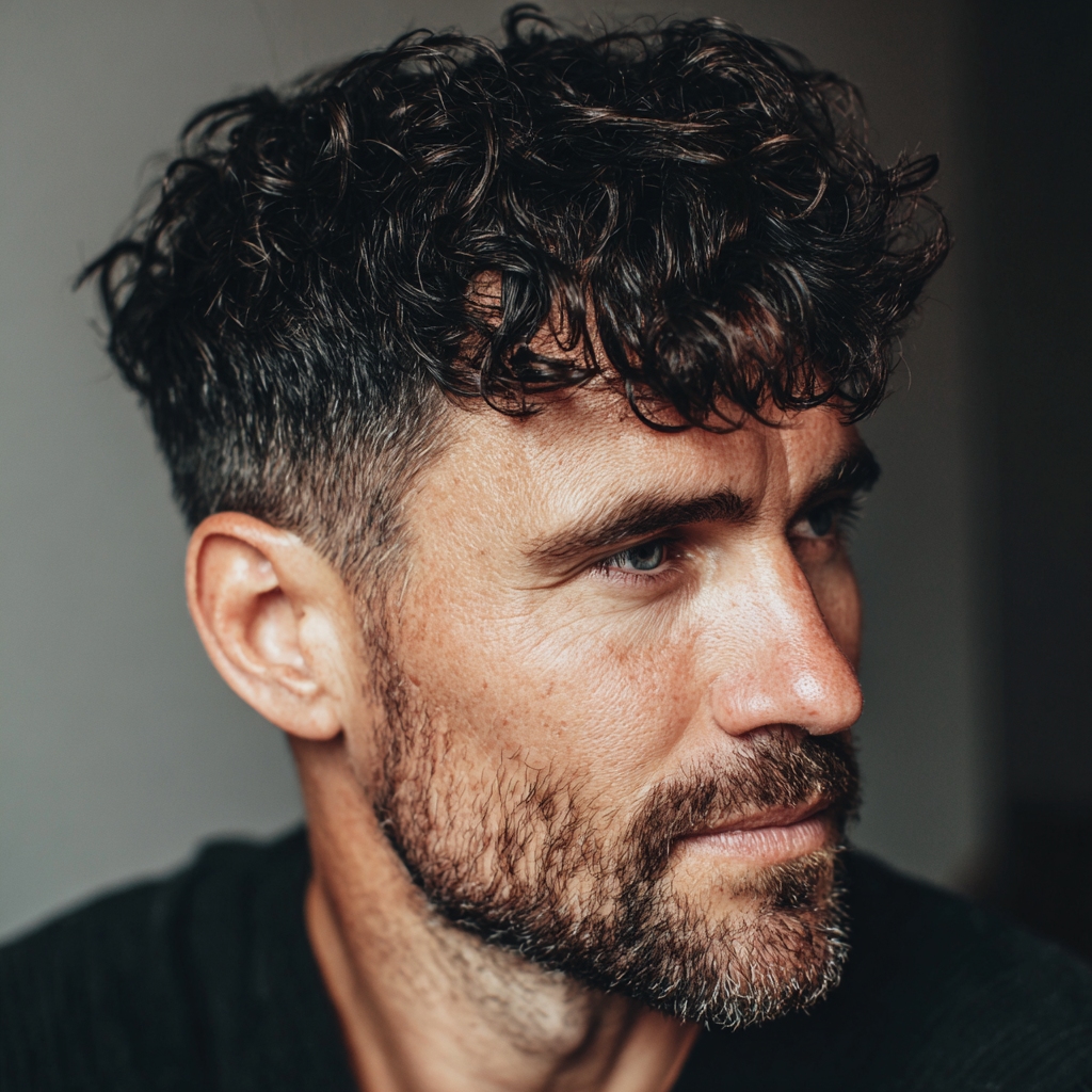 curly natural fringe haircut