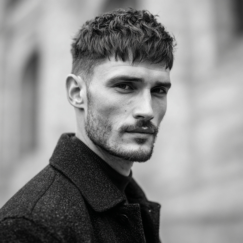 textured french crop haircut