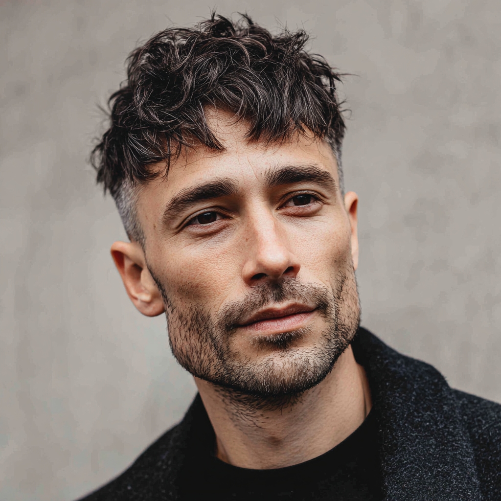 tousled textured fringe haircut