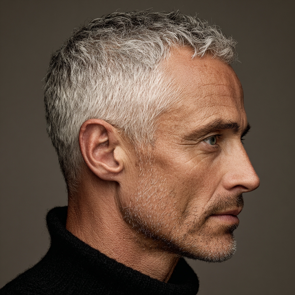 Receding Hairline Haircuts for Men Over 50: textured hair