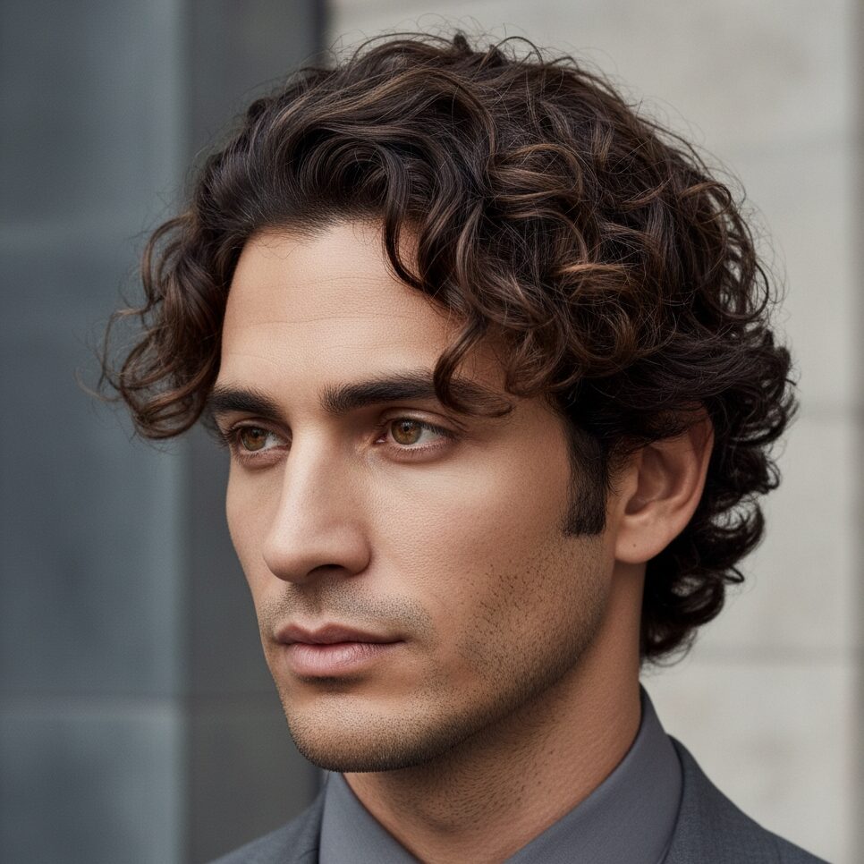 curly flow haircut men