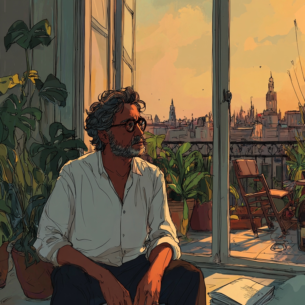 illustration of a man thinking