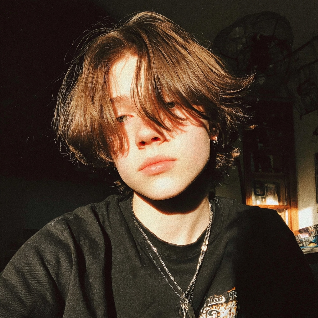 hairstyles for male teenagers with mid to long hair length: the eboy cut