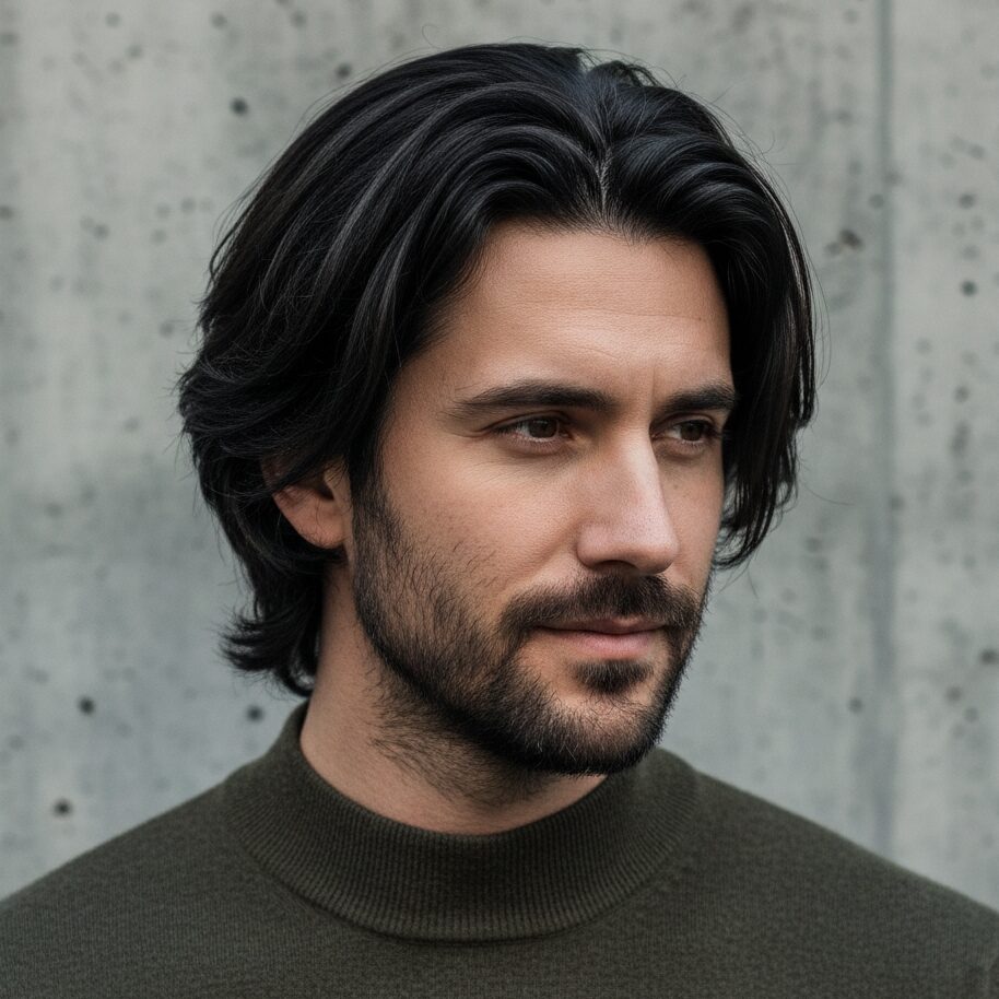 middle part flow haircut