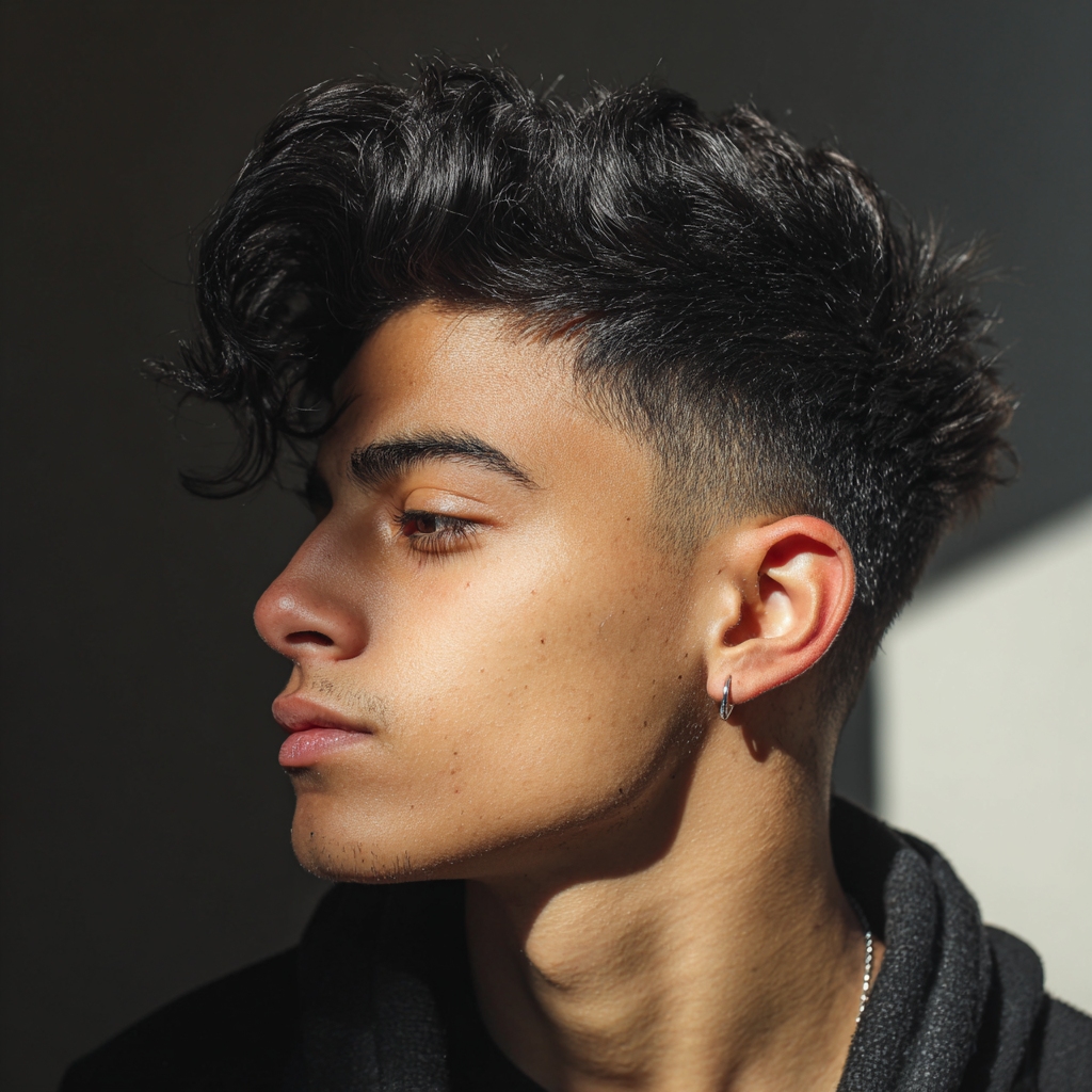 messy quiff haircut for teenage guy
