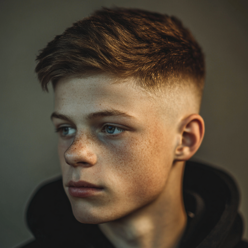 popular hairstyles for teenage guys with short hair - side swept with high fade