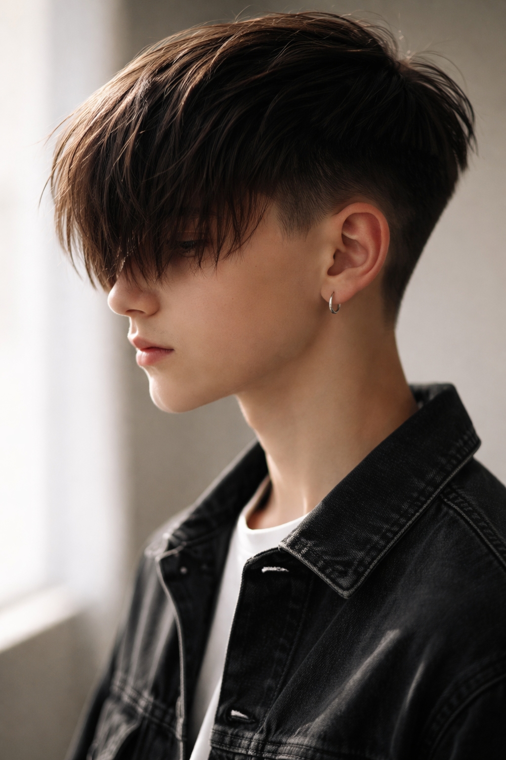 hair for teenagers: long fringe with undercut