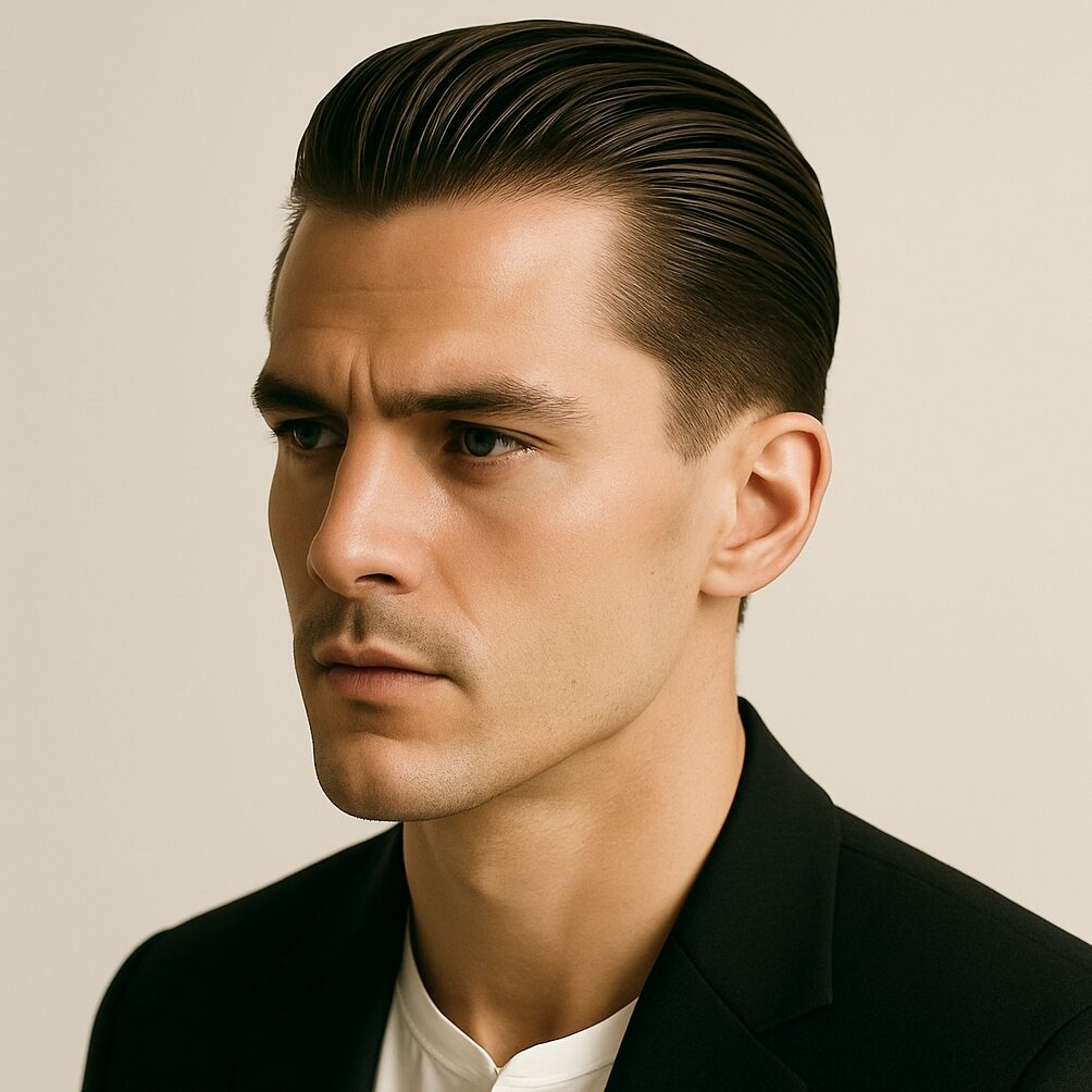 slicked back undercut for straight hair