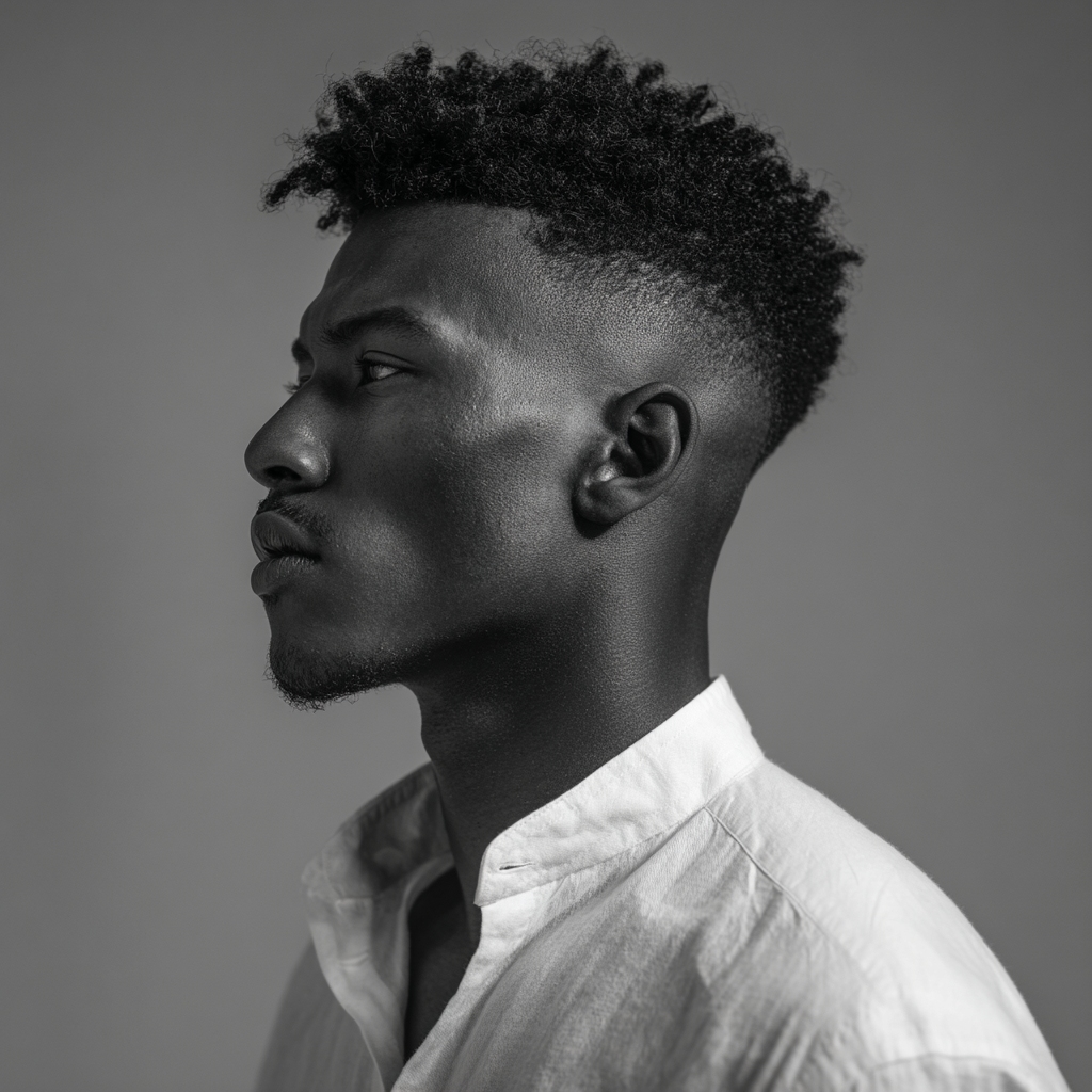 afro corto para hombre