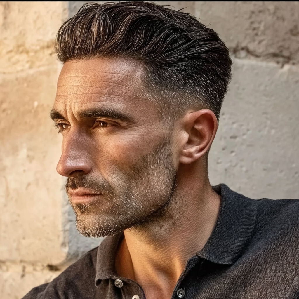 corte de pelo hacia atrás con taper