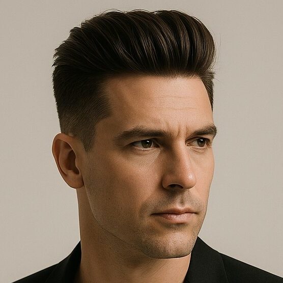 modern pompadour with fade