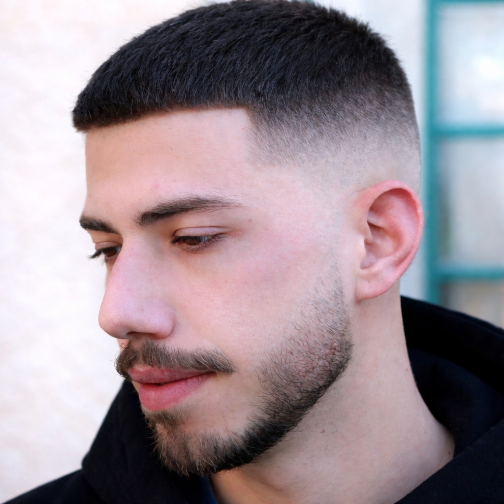 buzz cut mid fade