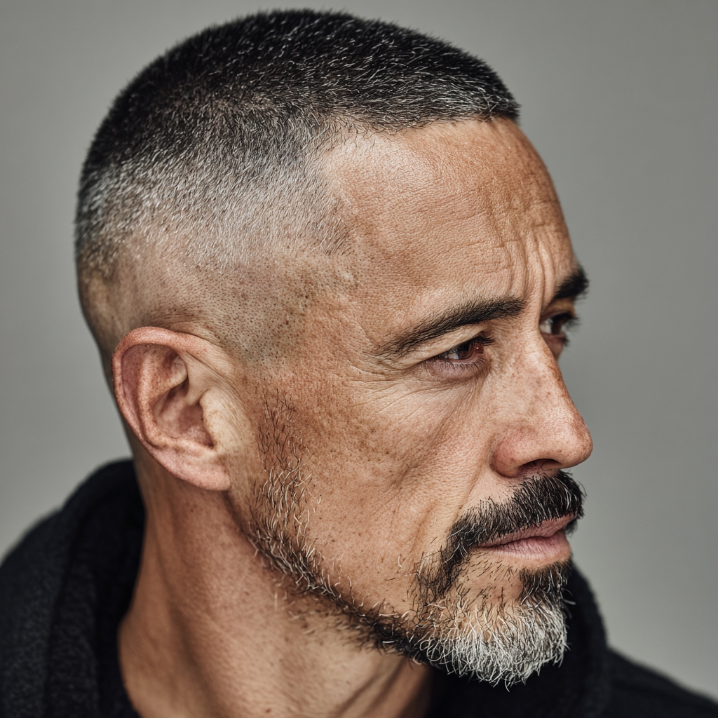 crew cut. good haircuts for balding men